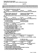 Đề kiểm tra 1 tiết lần 2 môn Hóa học Lớp 12 - Năm học 2015-2016 - Trung tâm Giáo dục thường xuyên Lâm Đồng